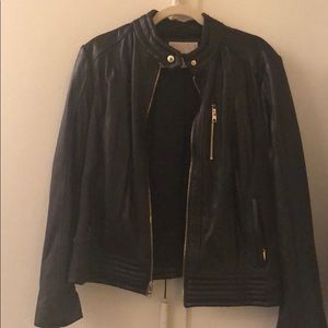 Black Leather MICHAEL Michael Kors jacket